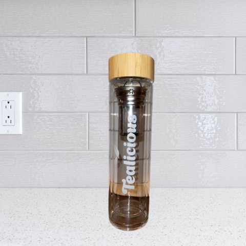 Double Walled Glass with Tea Infuser Travel bottle (19 fl oz)